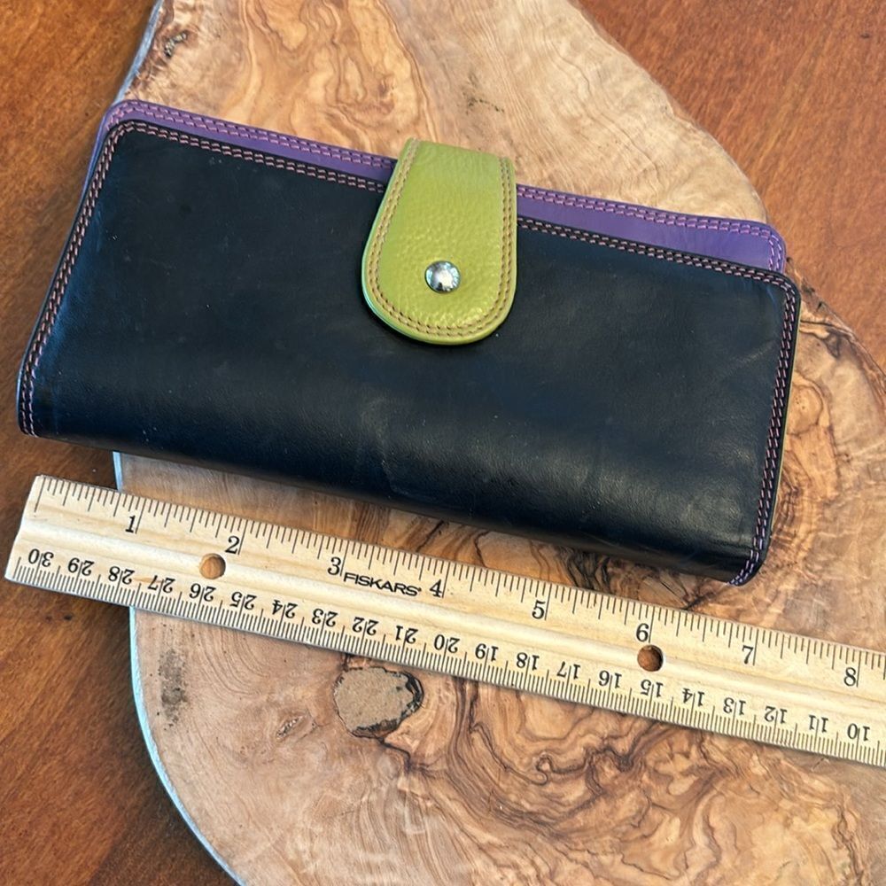 Leather Color Block Wallet - Picture 5 of 8